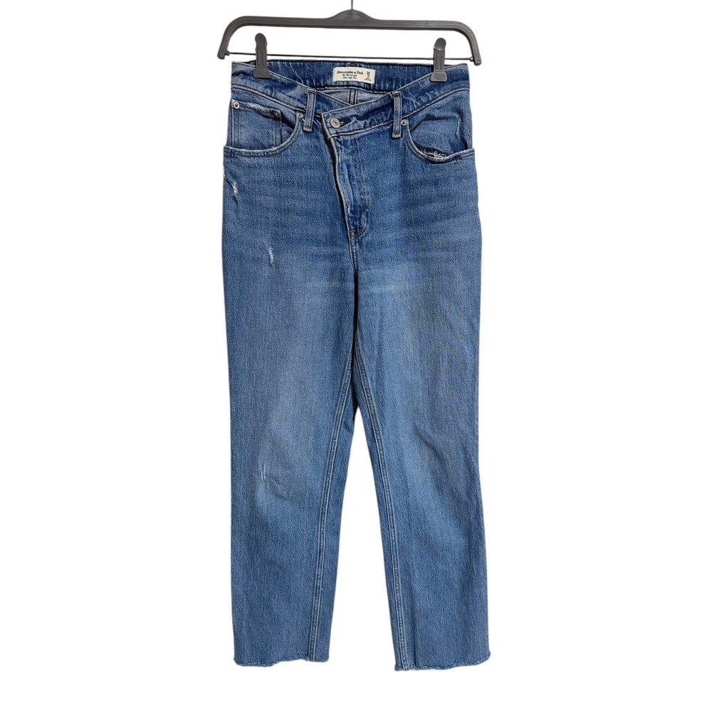 Abercrombie & Fitch‎ The 90s Straight Ultra High Rise Crisscross Jeans Sz 26 EUC - Picture 3 of 5